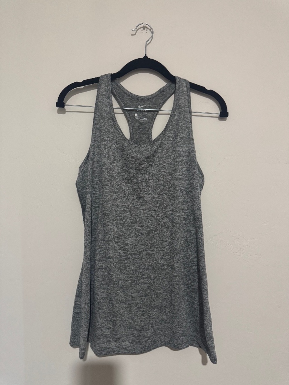 Nike Dri-FIT Activewear Tank Top Size Large Gray Space Dye Racerback